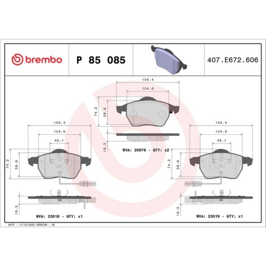 Brembo KT04201 Brembo low-met brake pad and UV coated vented  brake disc kit