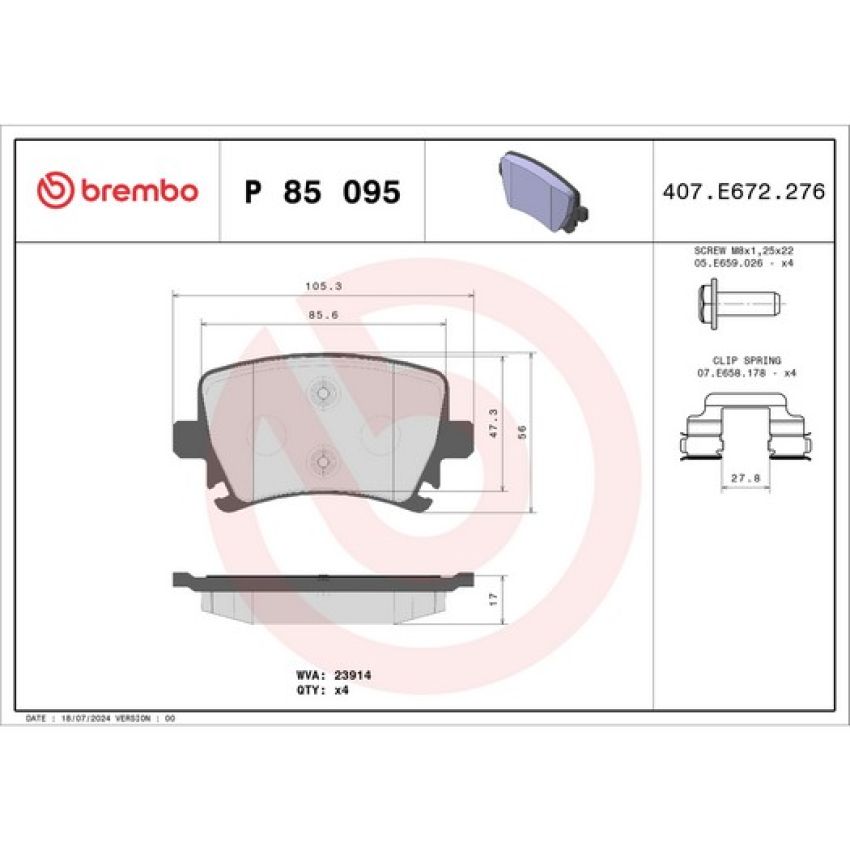 Brembo KTX4089 Brembo low-met brake pad and Xtra vented drilled brake disc kit