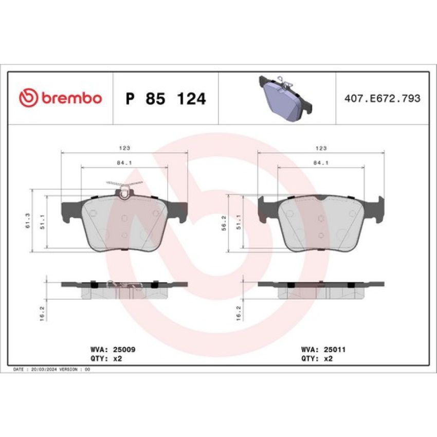 Brembo KTX4079 Brembo low-met brake pad and Xtra vented drilled brake disc kit