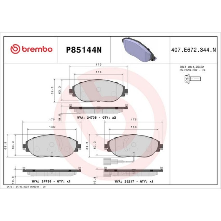 Brembo KT00814 Brembo ceramic brake pad and UV coated PVT  brake disc kit