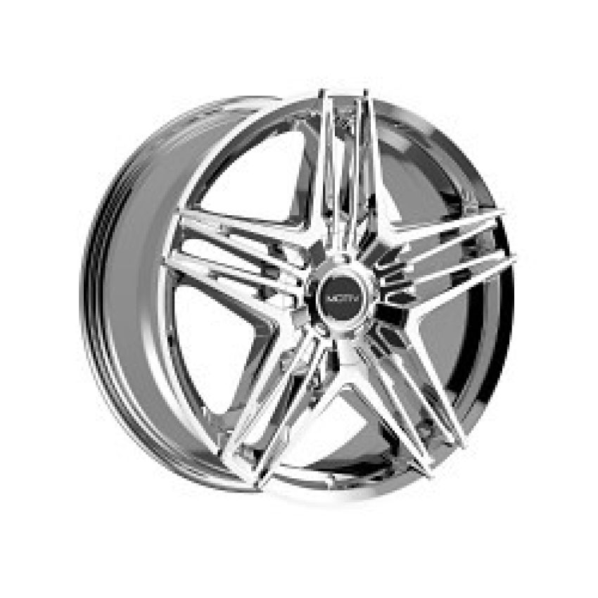 Motiv CHROME BOLT ON COVER CAP WITH BLACK EMBLEM AND BRUSHED 