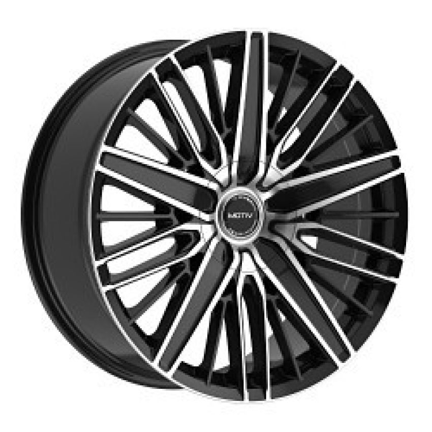 Motiv GLOSS BLACK MACHINED METAL BOLT ON COVER CAP WITH BLACK EMBLEM AND BRUSHED 