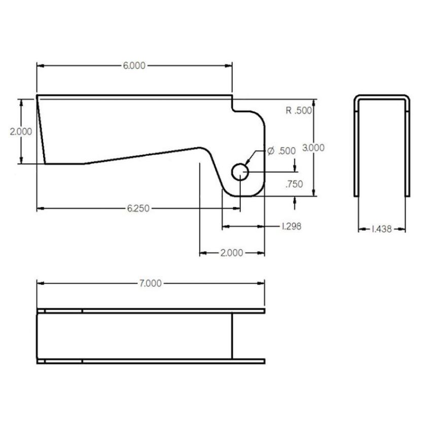 Ridetech 90000011 Weld-On front upper shock bracket, uncoated.