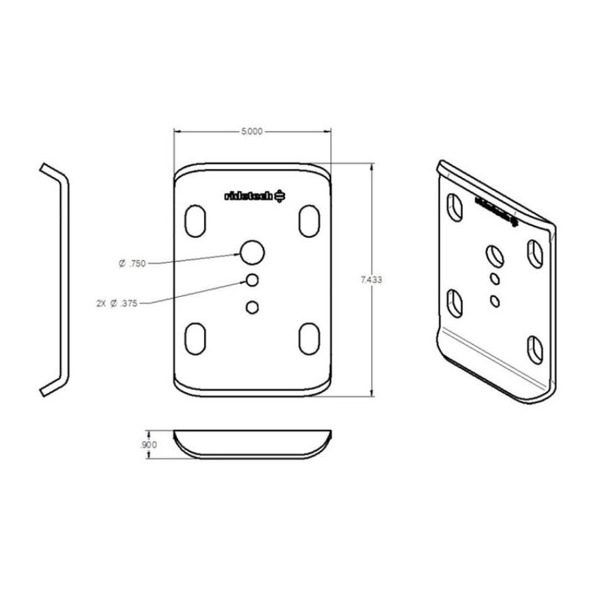Ridetech 90000041 U-Bolt plate, 1/4