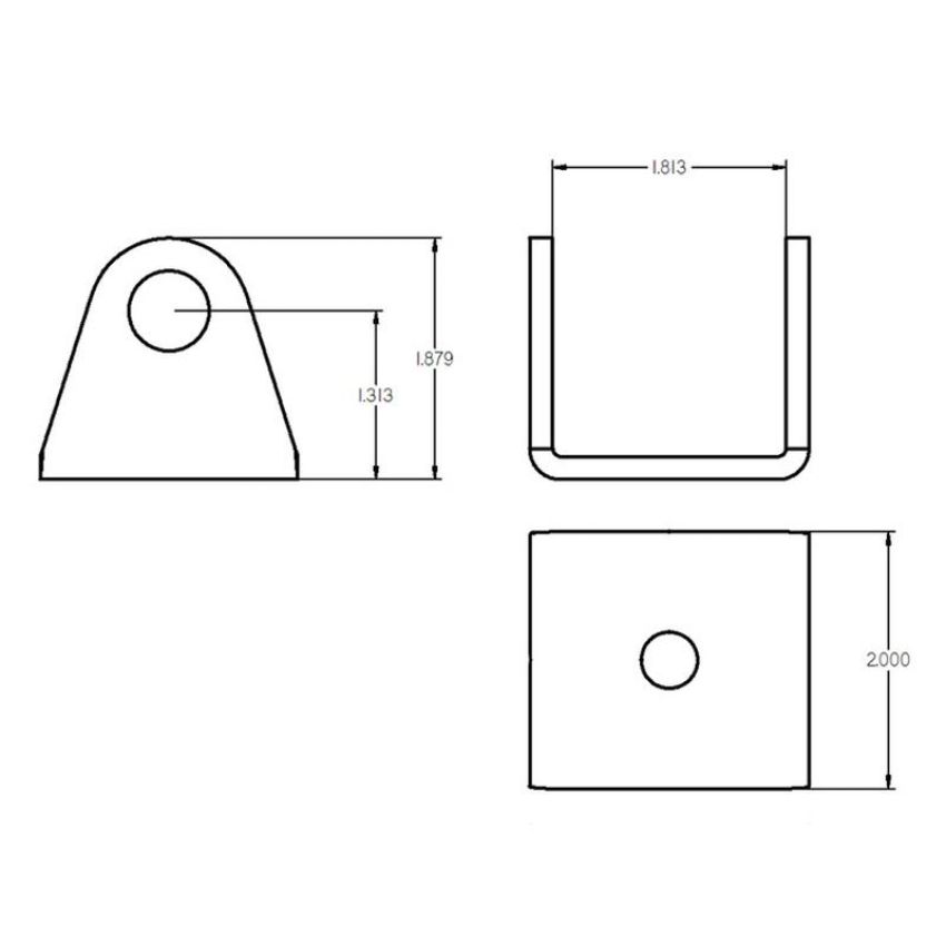 Ridetech 90000075 4-Link rod end bracket, 1.75