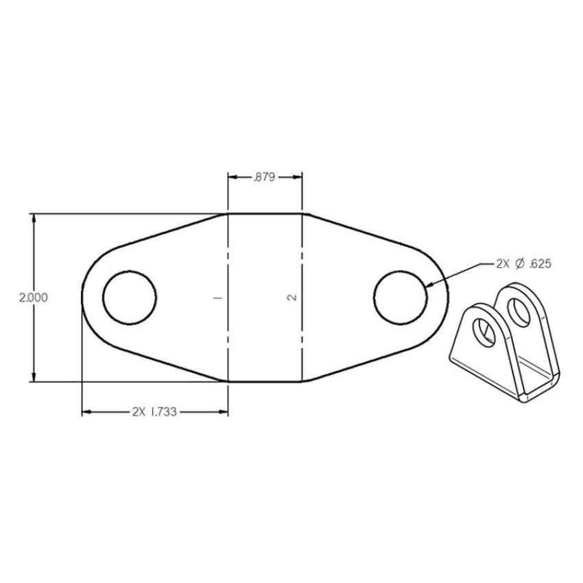 Ridetech 90000076 4-Link rod end bracket, .875