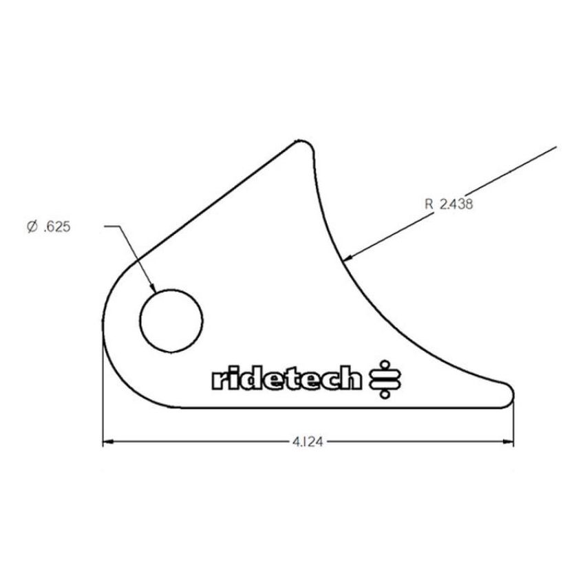 Ridetech 90000144 Large rear tab for Tri Link, uncoated. For mounting upper bar to axle.
