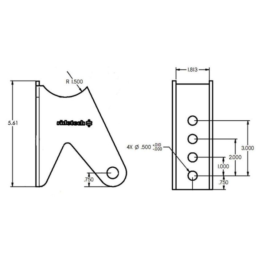 Ridetech 90000159 Tri Link axle bracket, uncoated. For 3