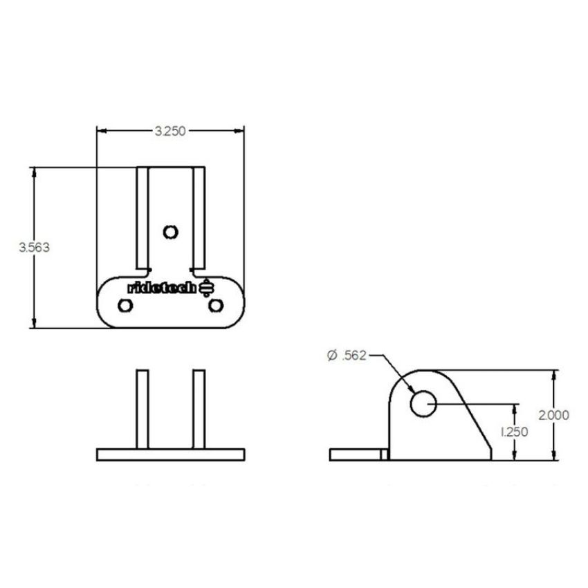 Ridetech 90000287 Shockwave bracket for C-4 Vette arm, powder coated black