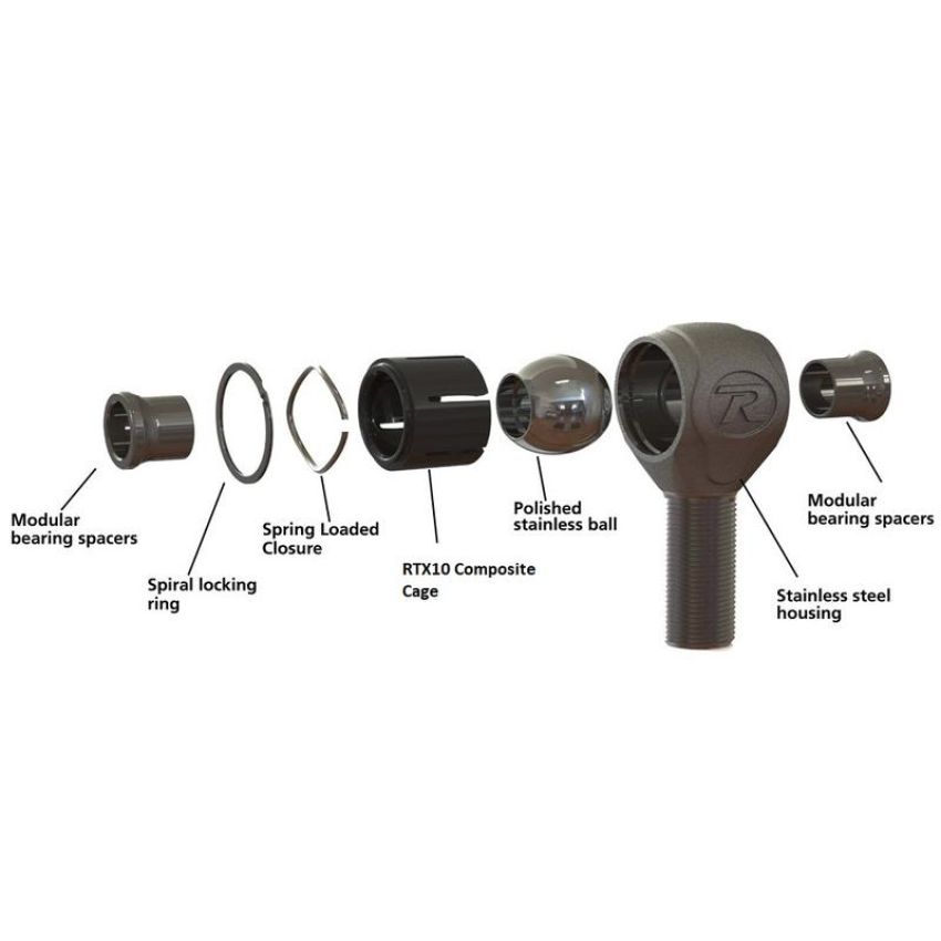 Ridetech 90002772 R-Joint 3/4-16 LH x 5/8 Bolt - Includes spacers for bracket spacing of 1.75