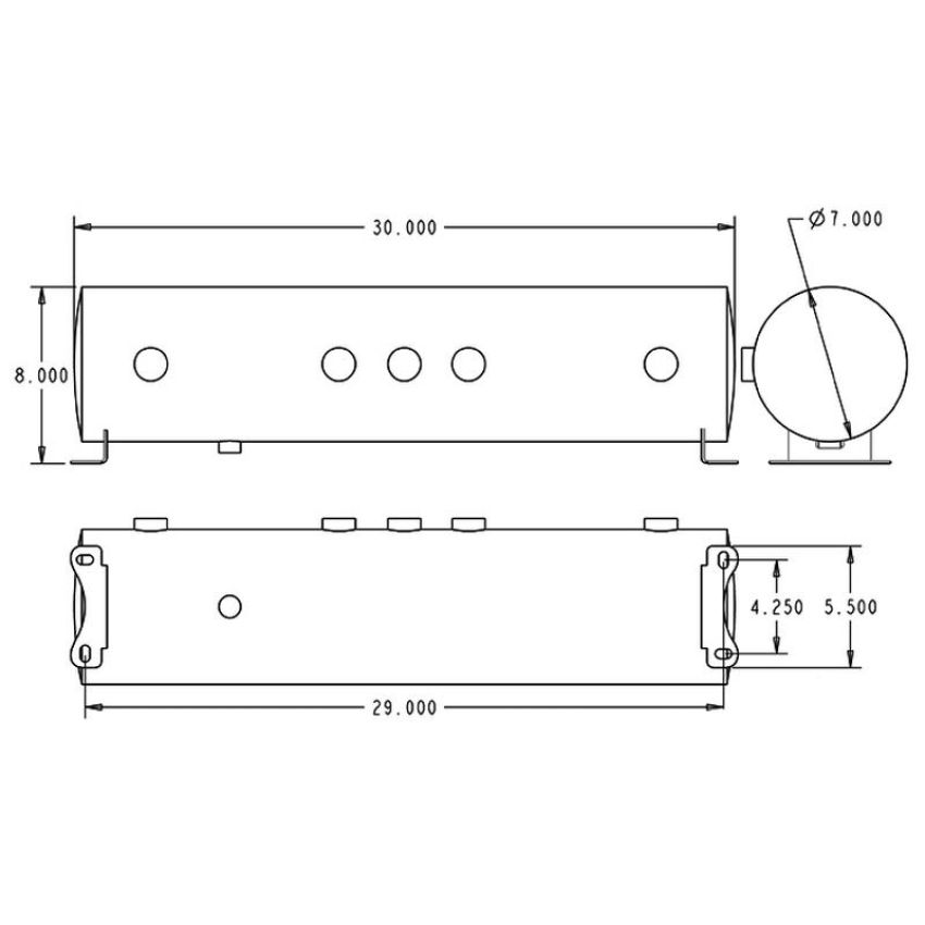 Ridetech 31915100 5 gallon aluminum air tank with four 1/4