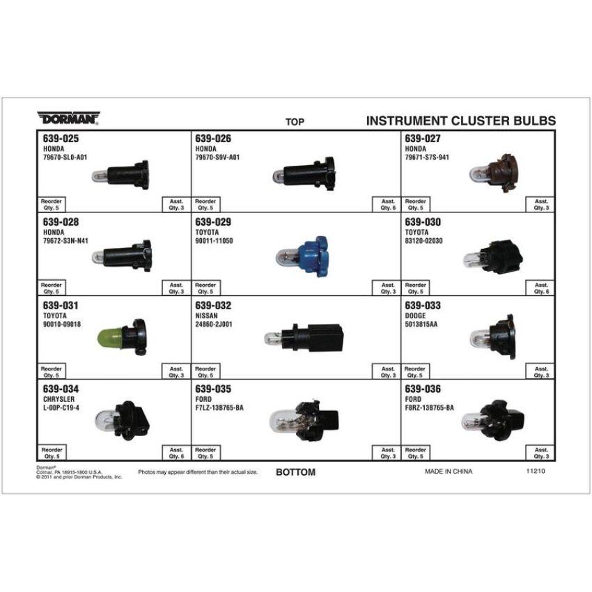 DORMAN 030-402 Instrument Bulb Tray
