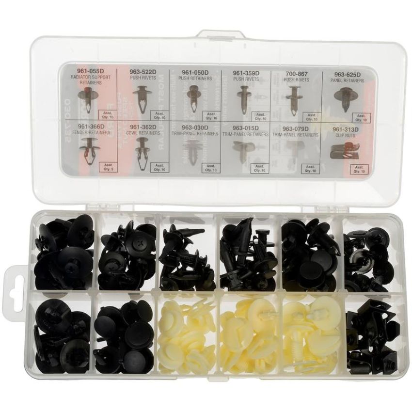 DORMAN 030-735 Ford Fastener Tech Tray - Push-Type Retainers And Speed Nut