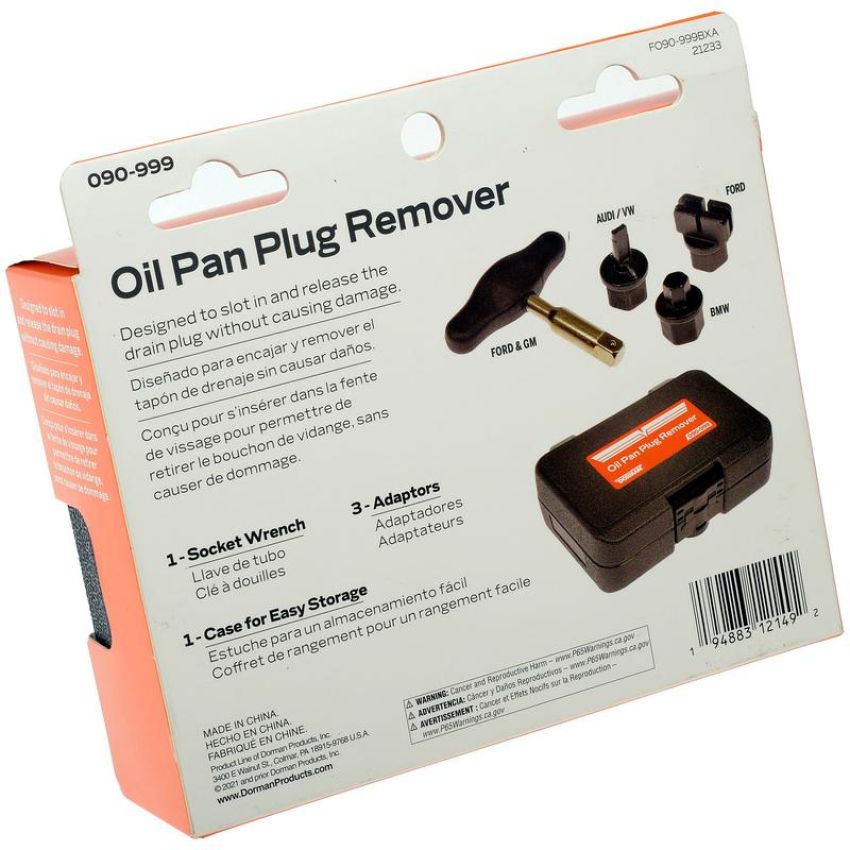 DORMAN 090-999 4-Piece Oil Drain Plug Removal Kit