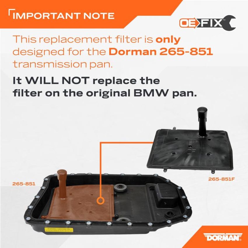 DORMAN 265-851F Transmission Pan Filter And Gasket