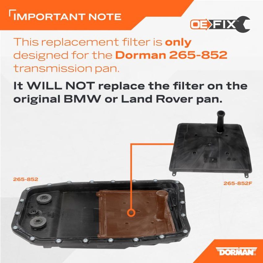 DORMAN 265-852F Transmission Pan Filter And Gasket