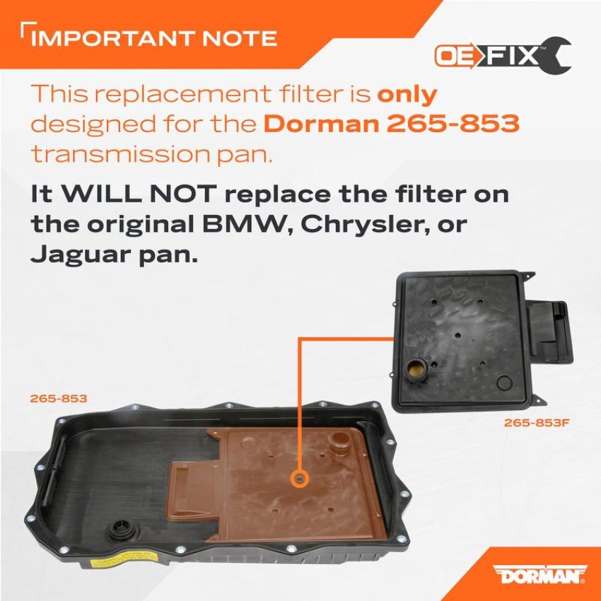 DORMAN 265-853F Transmission Pan Filter And Gasket