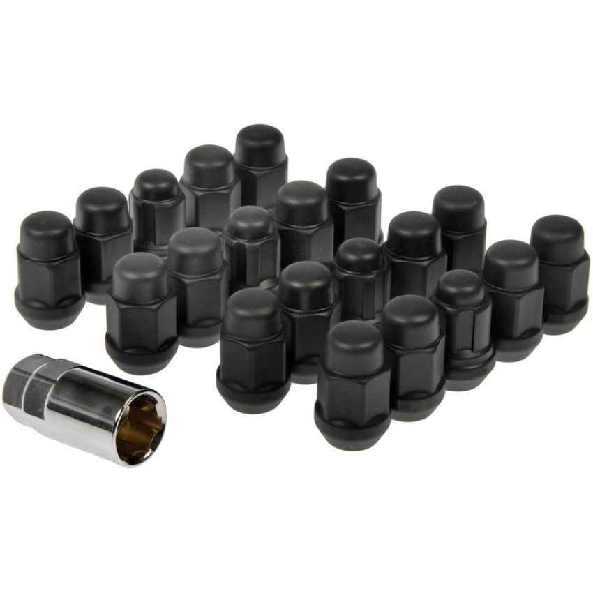 DORMAN 711-335C Matte Black Acorn Nut Lock Set M12-1.50