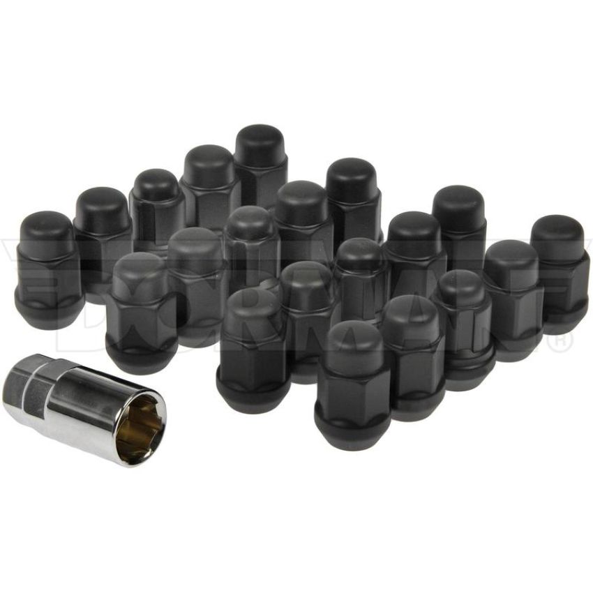 DORMAN 711-635C Matte Black Acorn Nut Lock Set M14-1.50