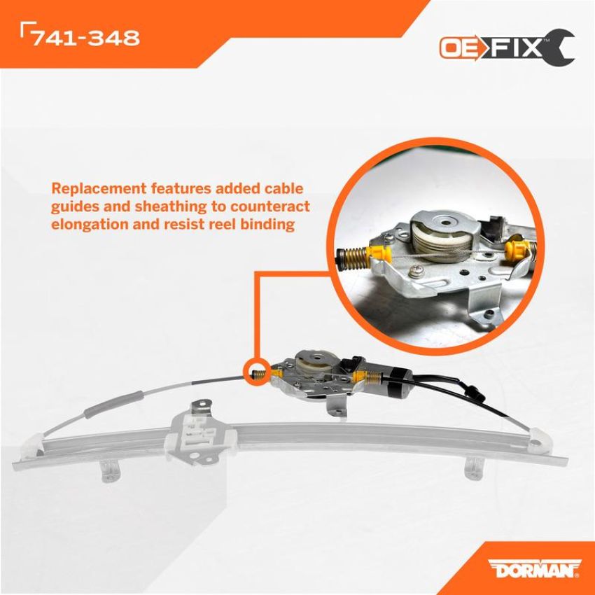 DORMAN 741-348 Power Window Regulator And Motor Assembly