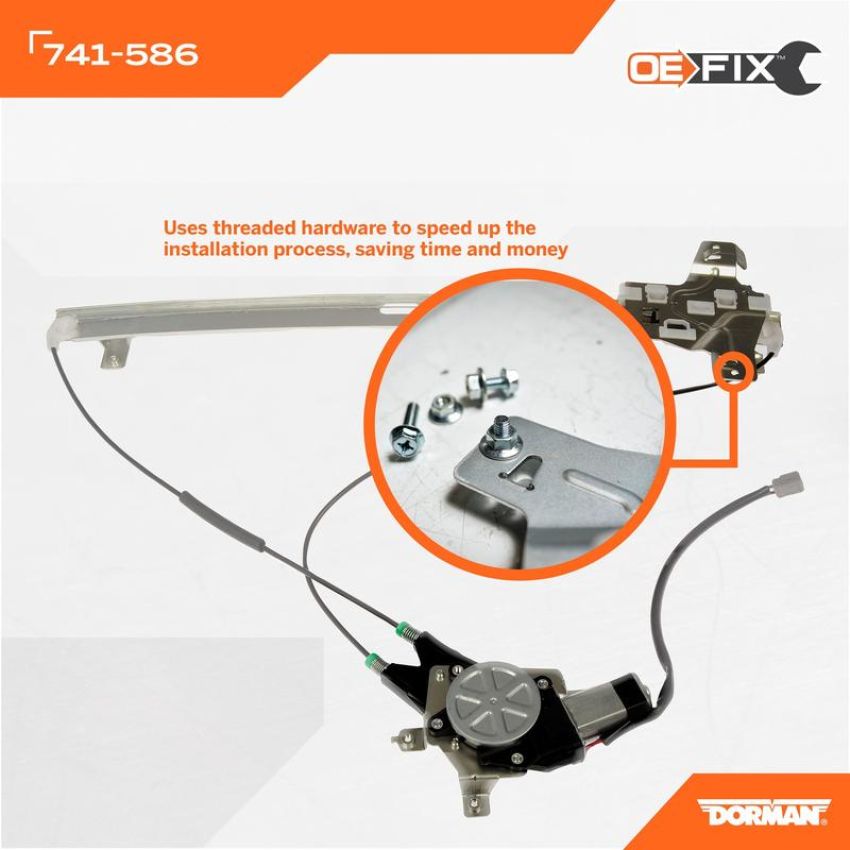 DORMAN 741-586 Power Window Regulator And Motor Assembly