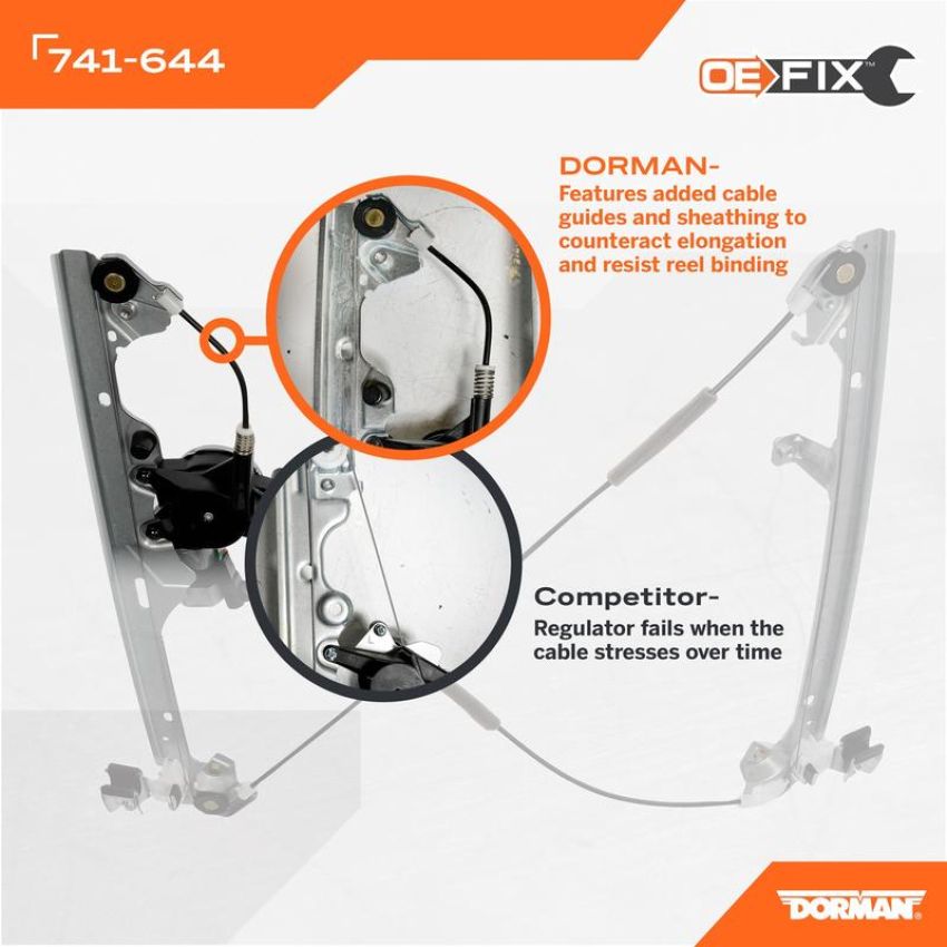 DORMAN 741-644 Power Window Regulator And Motor Assembly