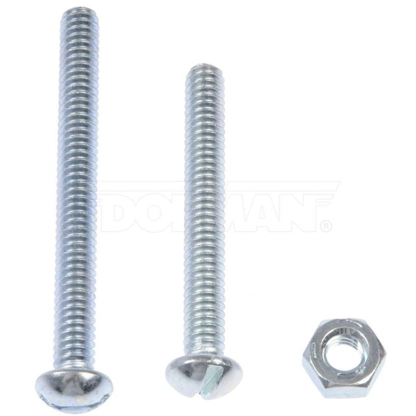 DORMAN 784-612D Machine Screw-Slotted Round Head With Nuts- 1/4-20 X 2 in, 2-1/2 in