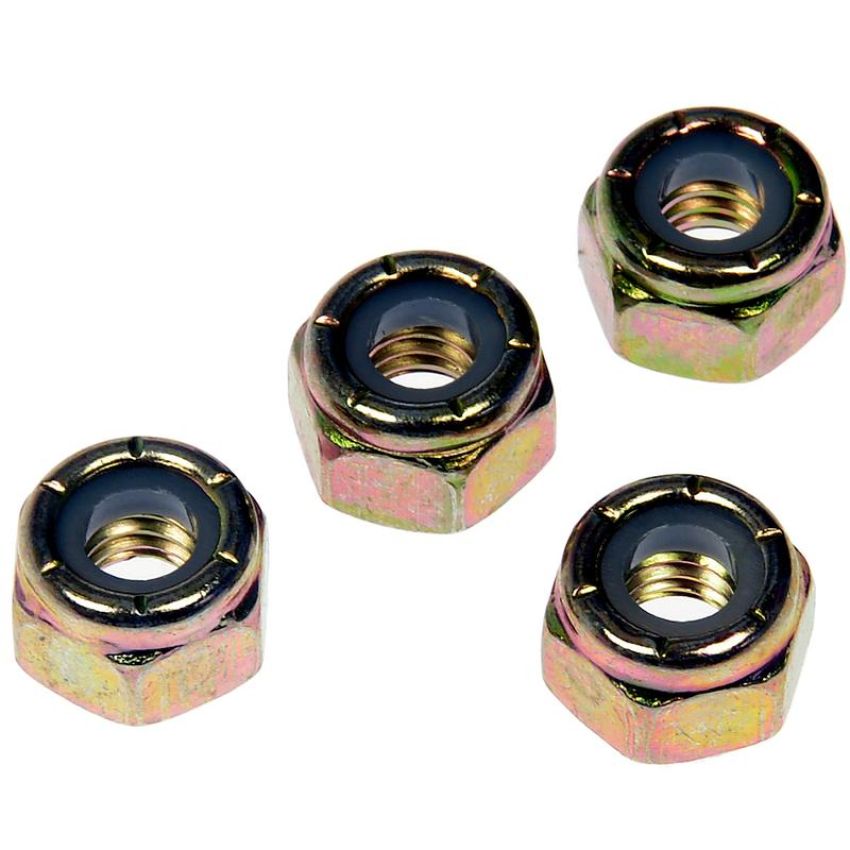DORMAN 784-750D Hex Lock Nuts With Nylon Ring - Grade 2 - Thread Size 1/4-20, Height 5/16 In.