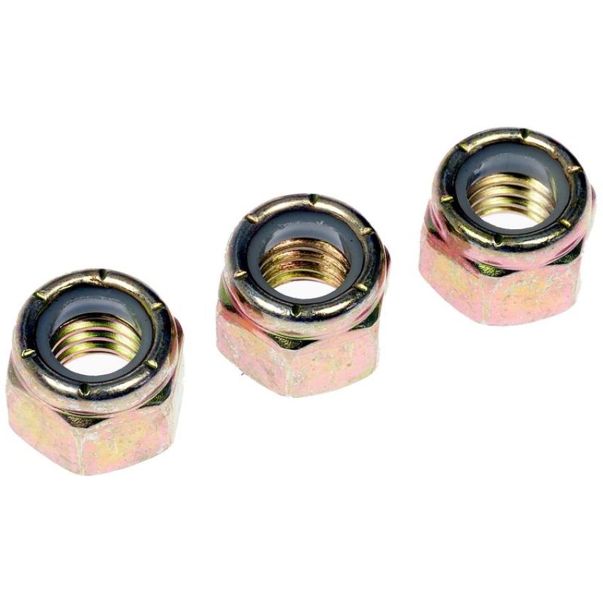 DORMAN 784-758D Hex Lock Nuts With Nylon Ring - Grade 2 - Thread Size 3/8-16, Height 29/64 In.