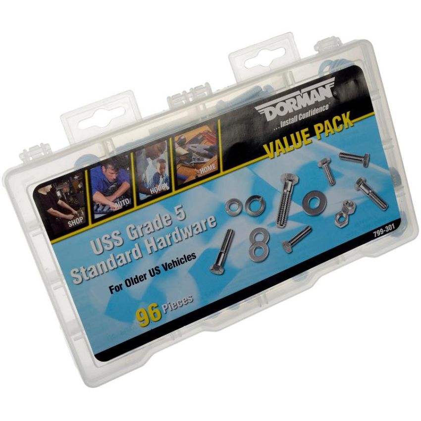 DORMAN 799-301 USS Grade 5 Standard Hardware Value Pack- 14 Sku's- 96 Pieces