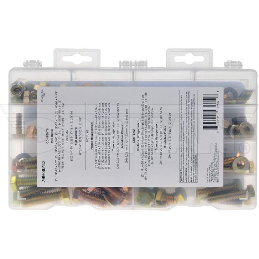 DORMAN 799-301D Pro Pack Standard Grade 8 Hardware - 132 Pieces