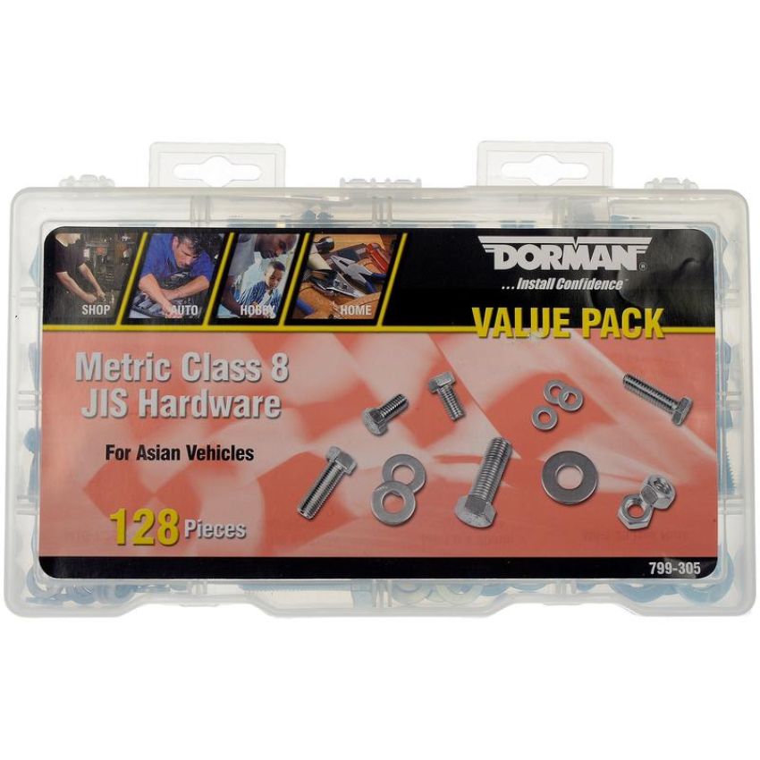 DORMAN 799-305 Metric Class 8 Hardware Value Pack- Asian Vehicles- 15 Sku's- 128 Pieces