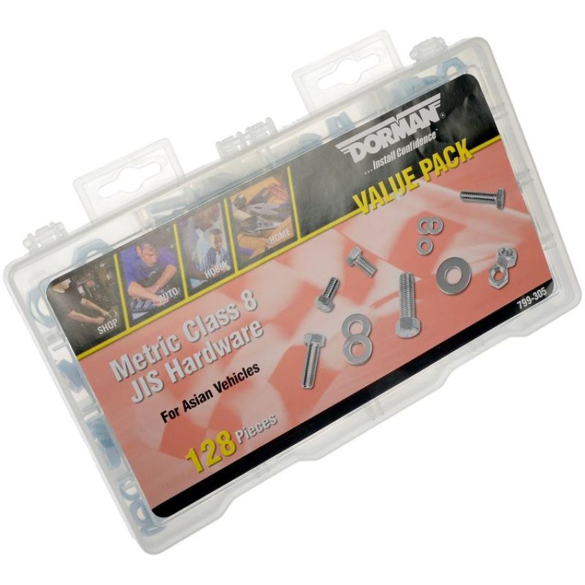 DORMAN 799-305 Metric Class 8 Hardware Value Pack- Asian Vehicles- 15 Sku's- 128 Pieces