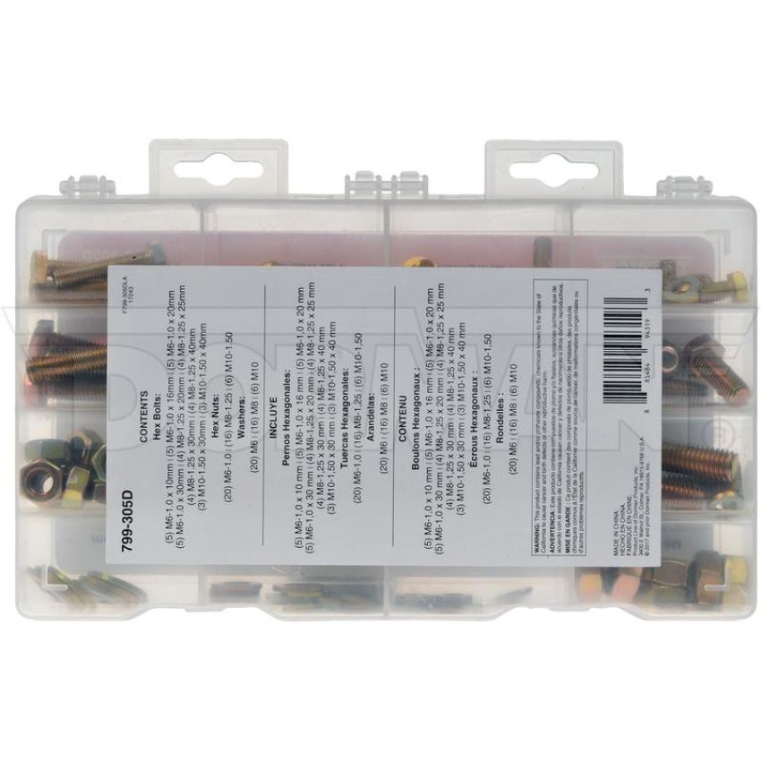 DORMAN 799-305D Pro Pack Metric Class 10.9 Hardware - 126 Pieces