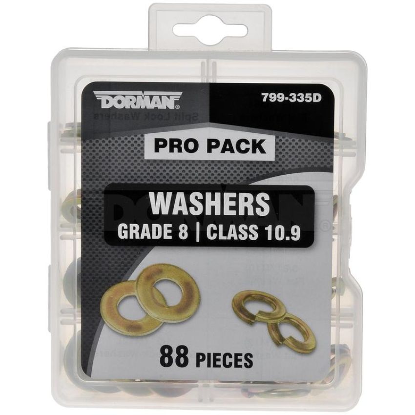 DORMAN 799-335D Pro Pack Washers Grade 8/Class 10.9 - 88 Pieces