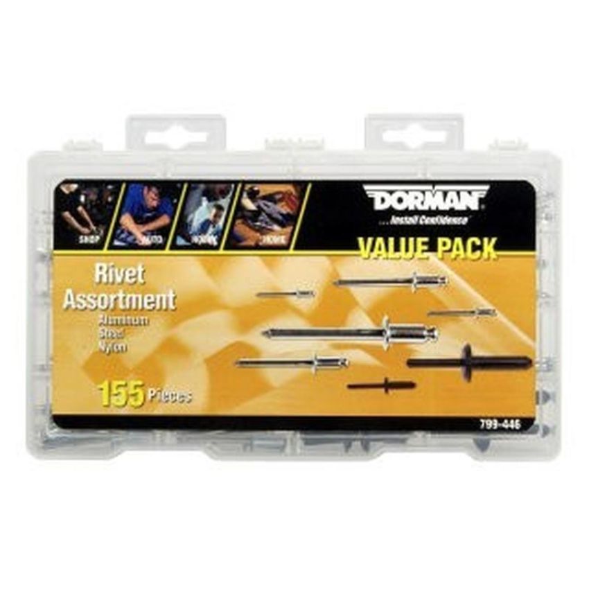 DORMAN 799-446 Rivet Assortment Value Pack- 16 Sku's- 155 Pieces