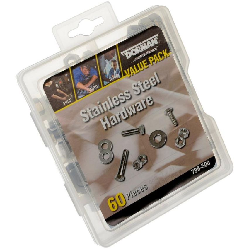 DORMAN 799-500 Stainless Steel Hardware Value Pack- Sku's 9- 60 Pieces