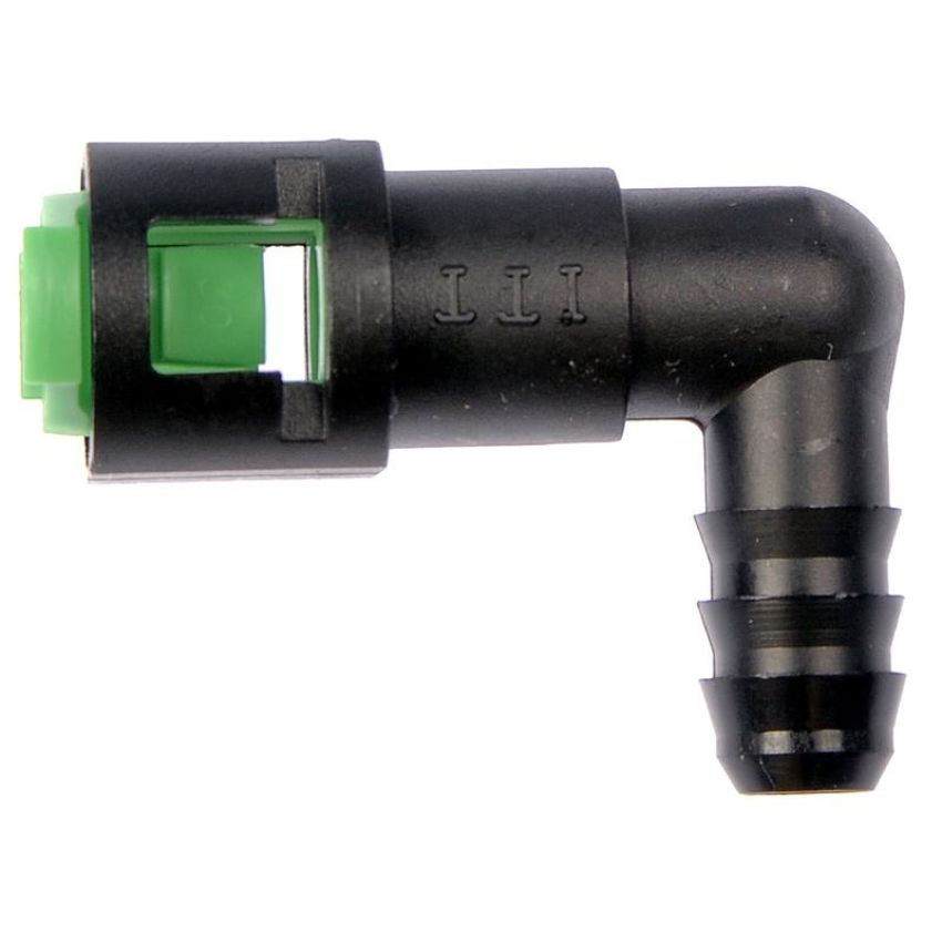 DORMAN 800-092 Fuel Line Quick Connector 90 Degree Angle 5/16In Steel To 3/8 In.  Nylon Tubing