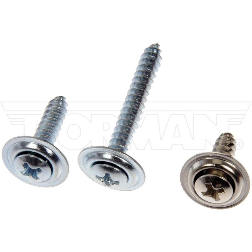DORMAN 961-225D Trim Screw Assortment - Chrome - No.8 X 5/8 In., 3/4 In., 1 In., 1-1/4 In.