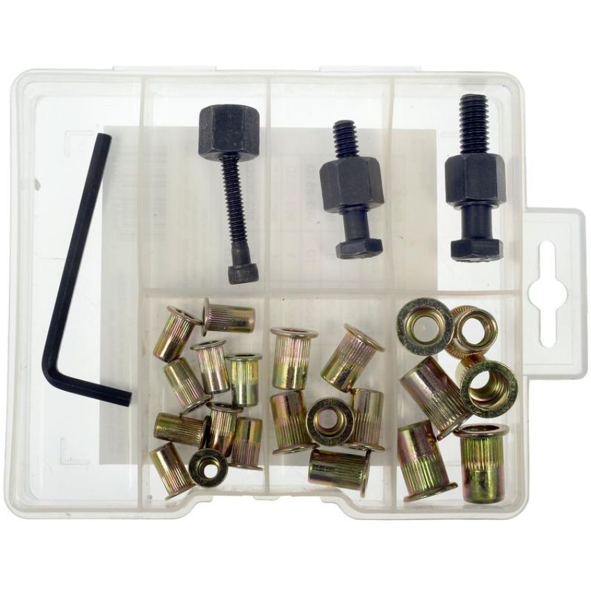 DORMAN 963-997 Rivet Nuts And Hand Tool Assortment - #10-24, 1/4-20, 5/16-18