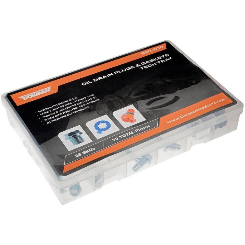 DORMAN 990-600 Oil Drain Plug And Gaskets Tech Tray (23 SKUs / 79 Pieces)