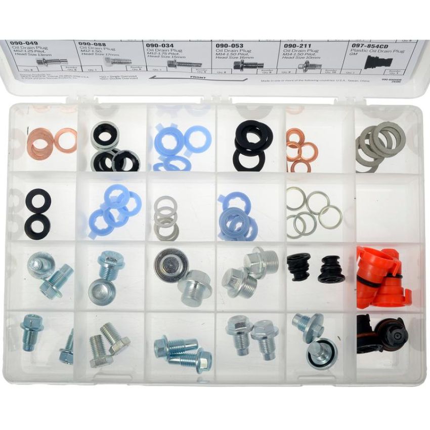 DORMAN 990-600 Oil Drain Plug And Gaskets Tech Tray (23 SKUs / 79 Pieces)