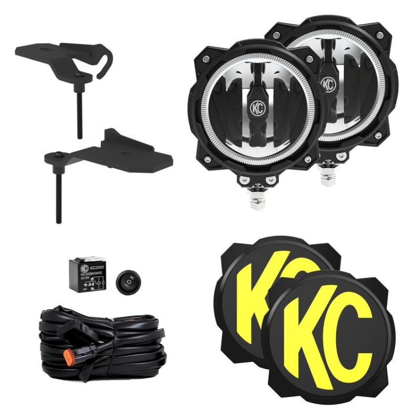 KC HiLiTES 97166 KC FLEX ERA 4 LED 5in Combo 2-Light System Jeep 392 Mojave