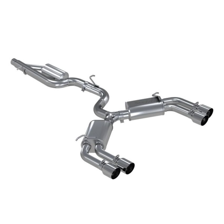 MBRP Exhaust S4601304 3in. Cat-Back; Valve Delete; Quad Split Rear Exit; T304