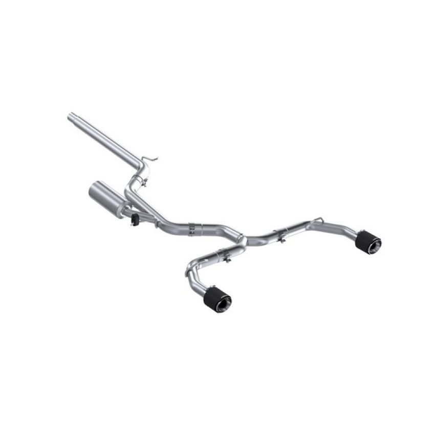MBRP Exhaust S46173CF 3in. Cat-Back; 2.5in. Dual Split Rear; T304; CF Tips