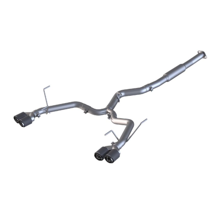 MBRP Exhaust S48023CF 3in. Cat-Back; Dual Split Rear Exit; Race Version; T304; CF Tips