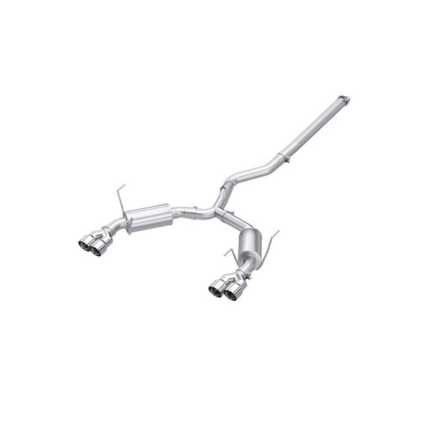 MBRP Exhaust S4807304 3in. Cat-Back; Dual Split Rear Exit; Quad Outlet;  Street Profile; T304
