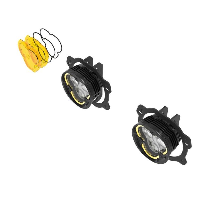 KC HiLiTES 97146 KC FLEX ERA 3 LED DM SAE FOG 2-LIGHT MSTR KIT 07-23 JEEP JK JL JT PLASTIC BUMPER