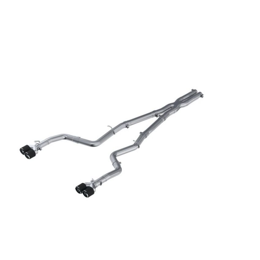 MBRP Exhaust S71163CF 3in. Cat-Back; Dual Rear Exit; Race Version; T304; Quad CF Tips