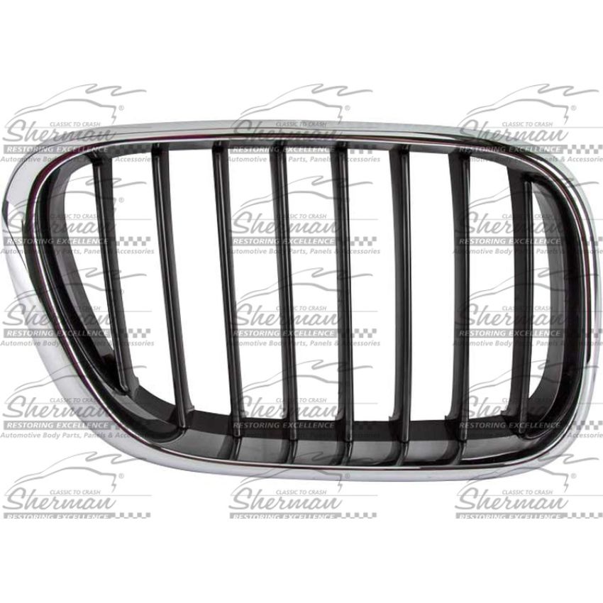 RH GRILLE CHR/BLK BMW X5 00-03